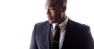 Handsome black man wearing suit